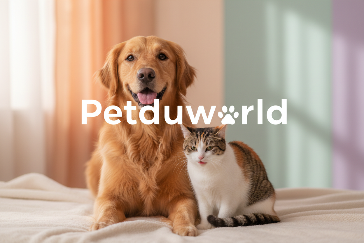 dog and cat picture where it says Petduoworld in the middle 